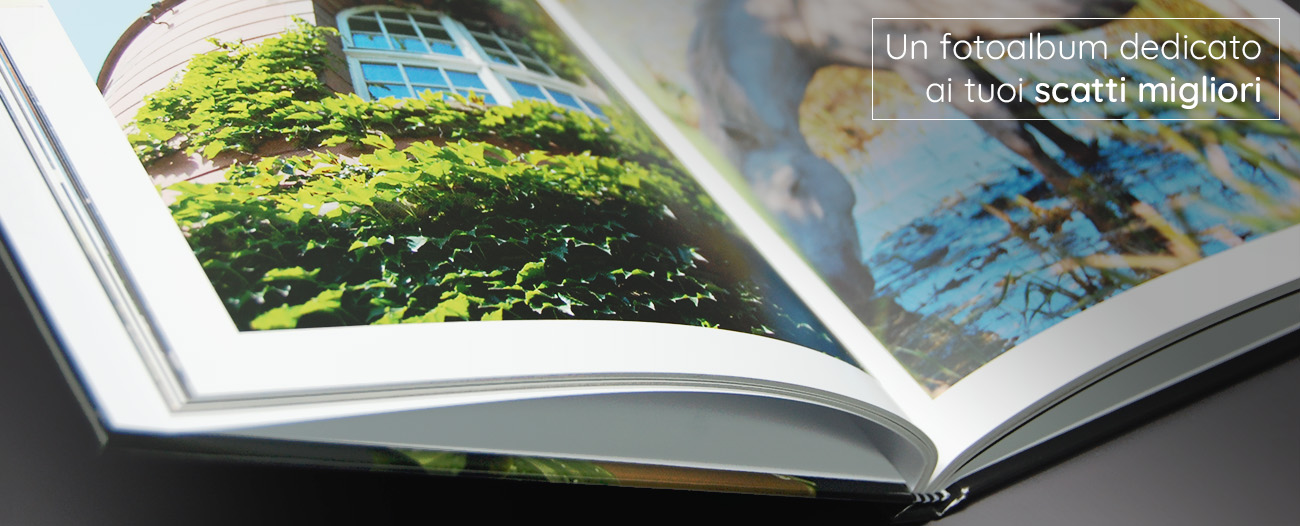 Stampa online le tue foto, raccolte in un elegante fotoalbum con stampa di alta qualità, rilegato in brossura con copertina rigida